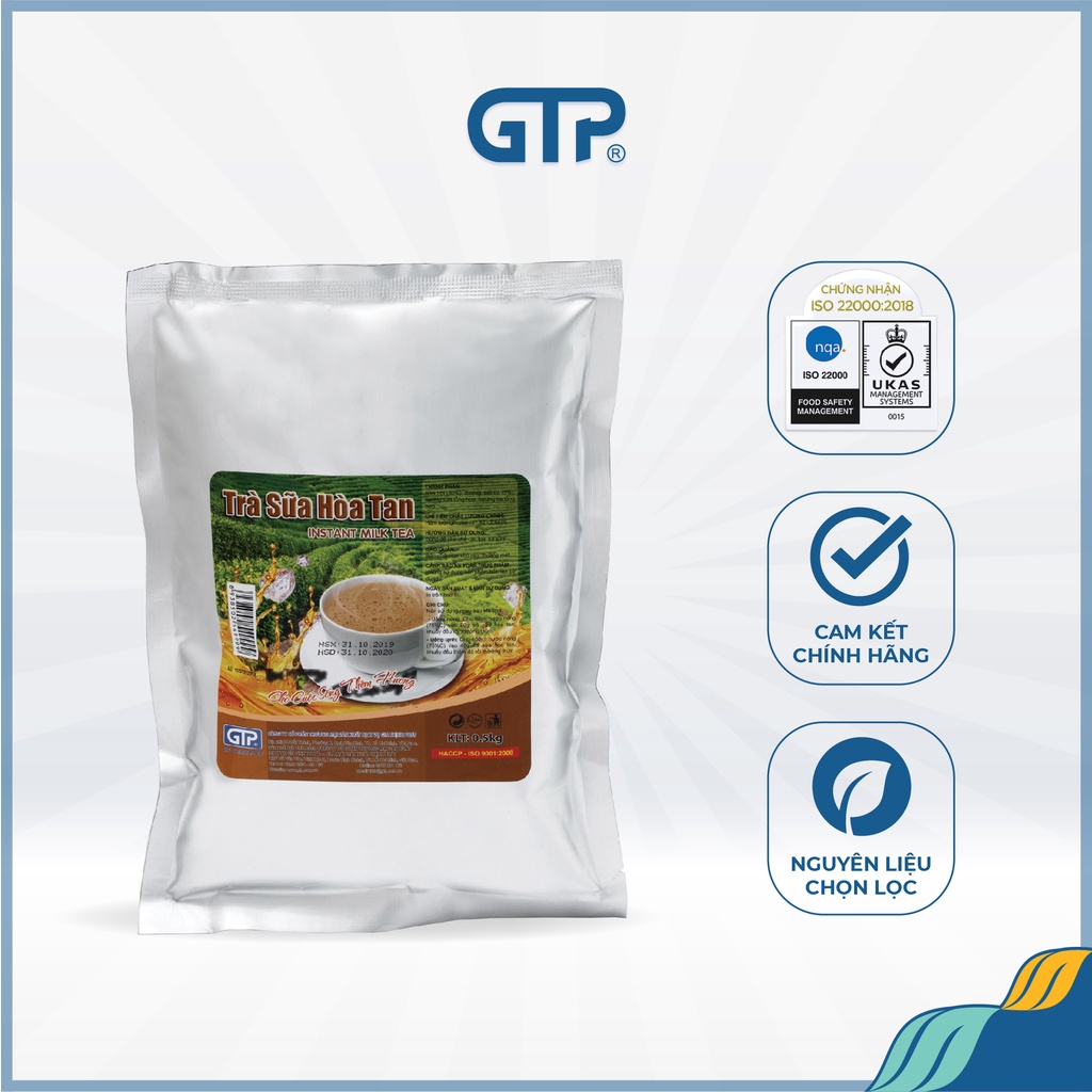 Bột nấu trà sữa pha sẵn truyền thống GTP (500g) gói pha trà sữa trân châu hòa tan nguyên liệu làm trà sữa tự pha sẵn