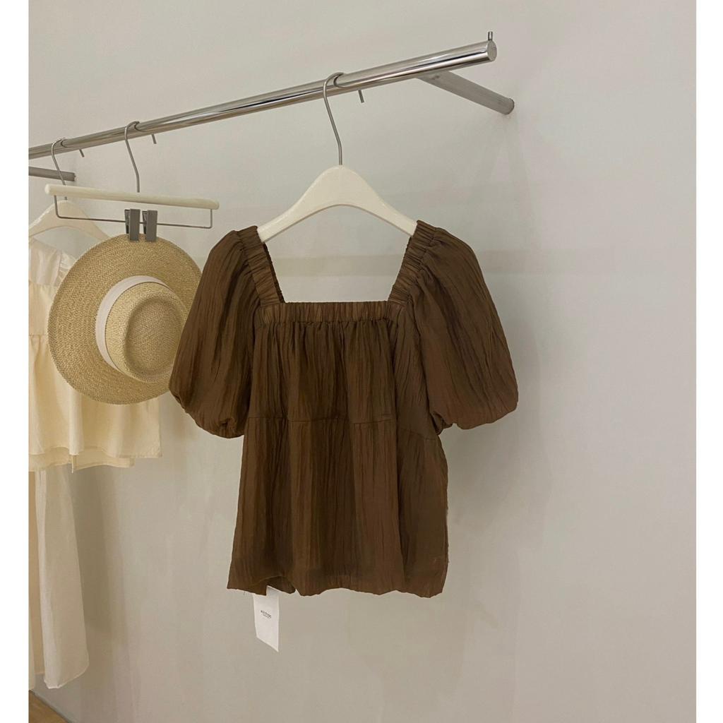 Áo kiểu nữ, áo sơ mi babydoll lụa tơ 2 lớp cách điệu tay bồng 3 màu Hàn Quốc kozoda SM175