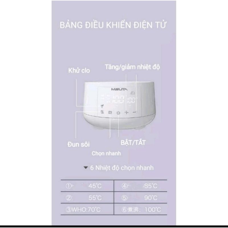 BÌNH ĐUN NƯỚC PHA SỮA MISUTA BẢN CAO CẤP, HÂM SỮA MISUTA