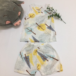 Bộ cotton giấy sát nách cho bé