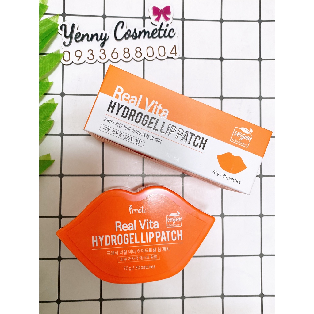 Mặt Nạ Môi Prreti Real Vita Hydrogel Lip Patch (Hộp 30 miếng)