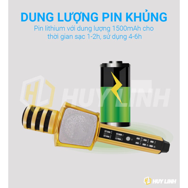 Micro hát karaoke bluetooth SD17 kết nối không dây - Bass cực chuẩn hỗ trợ cổng cắm thẻ nhớ