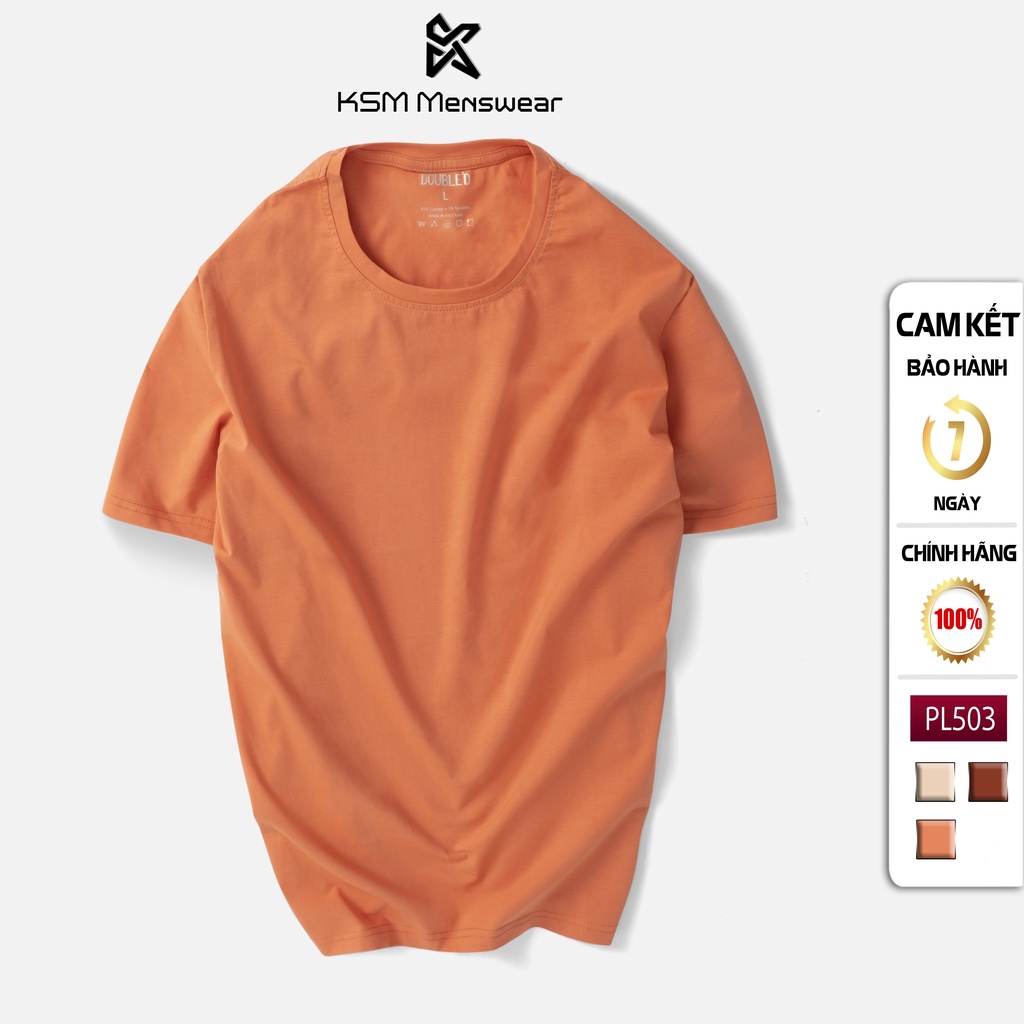 Áo Thun Cổ Tròn Nam KSM Menswear Tay Ngắn Trơn vải Cotton xuất xịn dày mịn đẹp form slim fit CT503