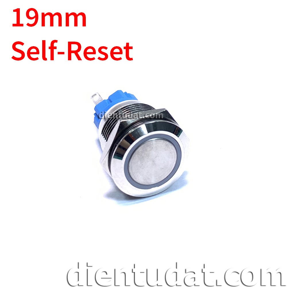 Nút Nhấn Self-Reset 19mm 5 Chân - Vòng Đèn 12V