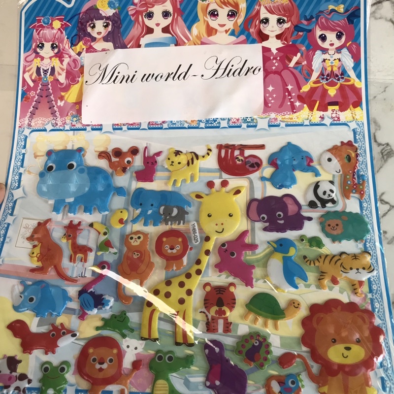 Ticker dán 3D hình công chúa, sở thú, xe cộ ô tô ôtô