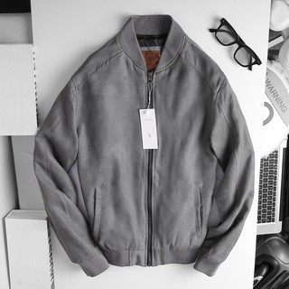 Áo Khoác Bomber Da Lộn, Chất Da Lộn Mềm Mượt, Chống Nước Nhẹ, Năng Động, Trẻ Trung