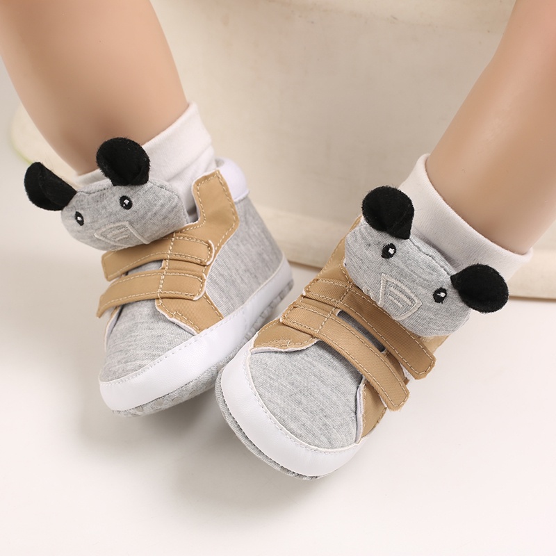 Giày Tập Đi Đế Mềm Chống Trượt In Hình Động Vật Hoạt Hình Cho Bé Trai Gái Sơ Sinh