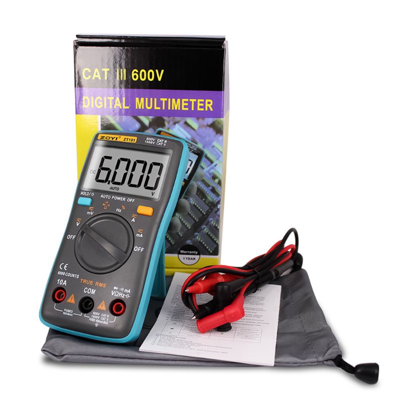 ZOYI ZT101 Digital Multimeter Backlight A-C/D-C Ammeter 6000 counts Backlight