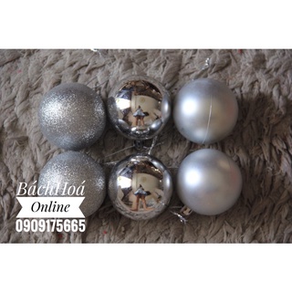 [Set 6) Quả Châu 6cm trang trí Noel