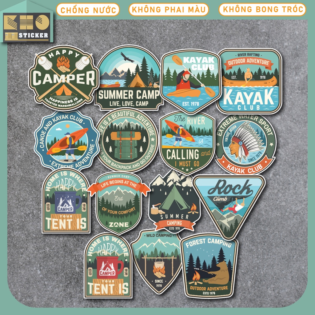 Combo 50 Sticker Vintage Travel chống nước sticker dán laptop, điện thoại, đàn guitar, mũ bảo hiểm, vali. MSP: ST73