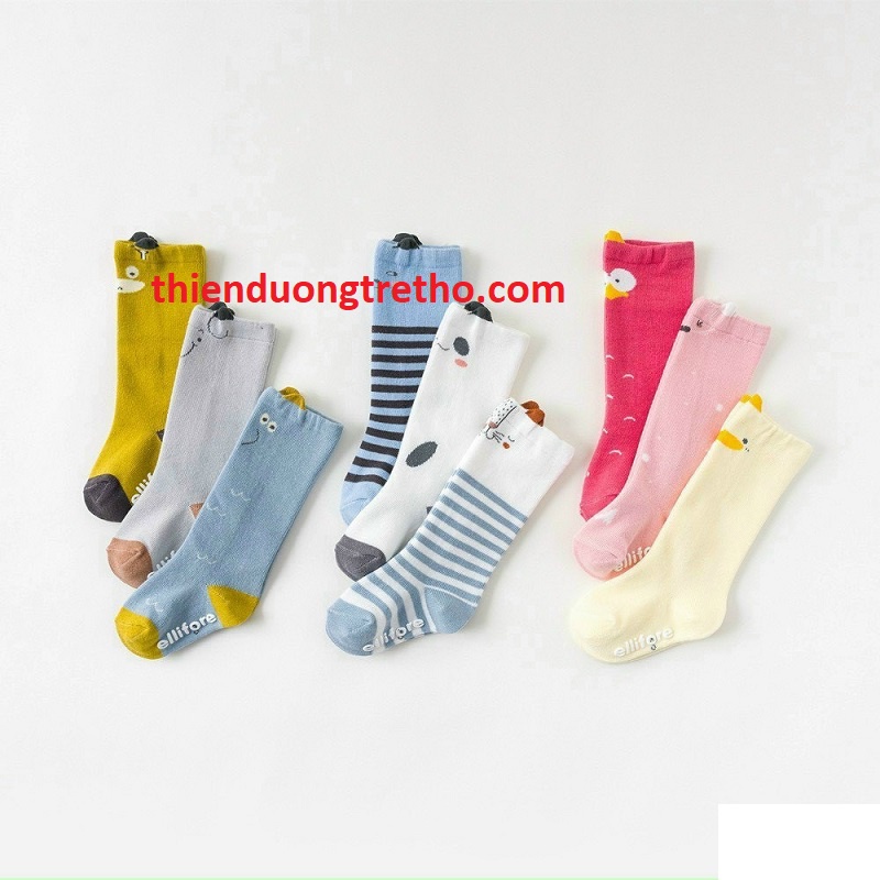 Tất Vớ Dài, Tất chân cổ dài hình thú chống trượt Cho Bé Từ 0-3 Tuổi