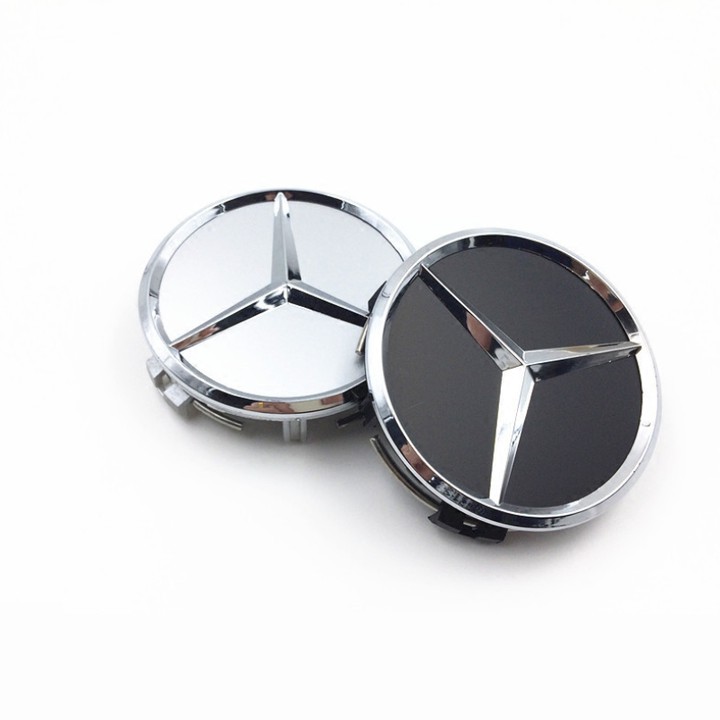 Biểu tượng logo Mercedes Benz chụp mâm, vành, bánh xe ô tô đường kính 75MM/ Mã sản phẩm BENZ75