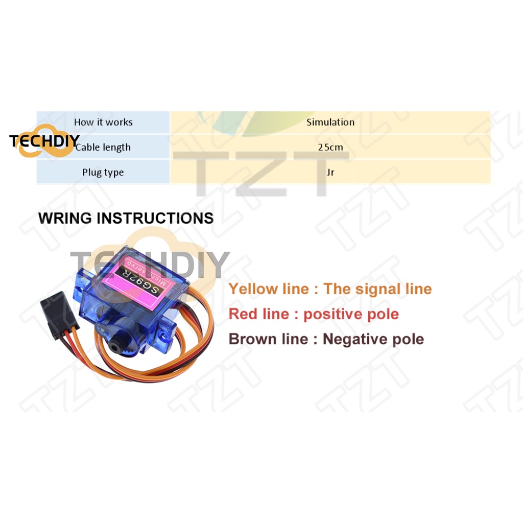 Động Cơ Servo SG92R 2.5KG Micro 9g SG90 Bằng Sợi Carbon Cho Máy Bay Điều Khiển Từ Xa