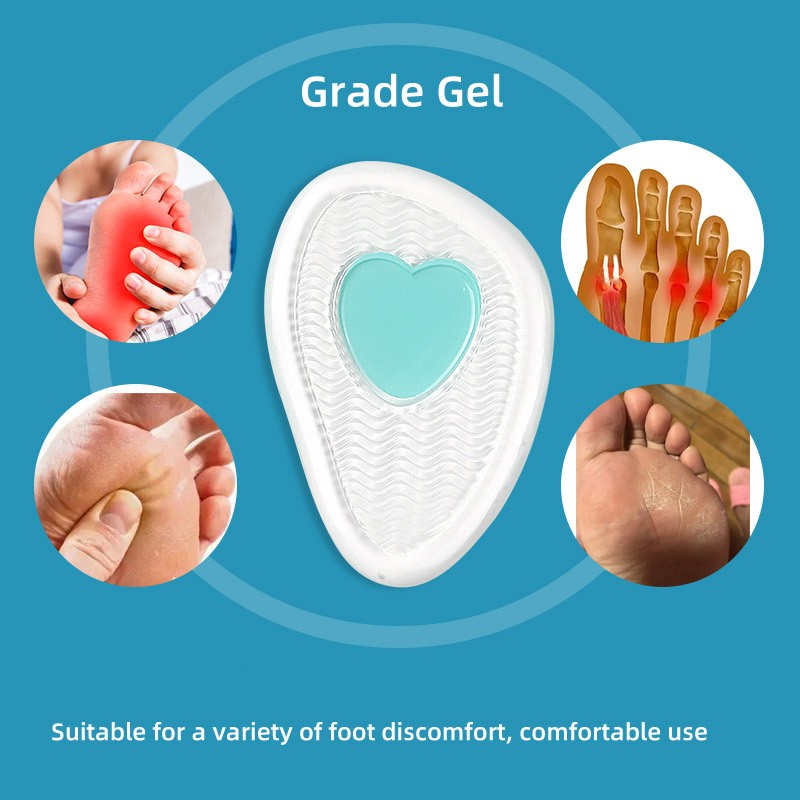 1 Cặp Miếng Lót Giày Cao Gót Bằng Silicone Trong Suốt Chống Trượt Chống Sốc