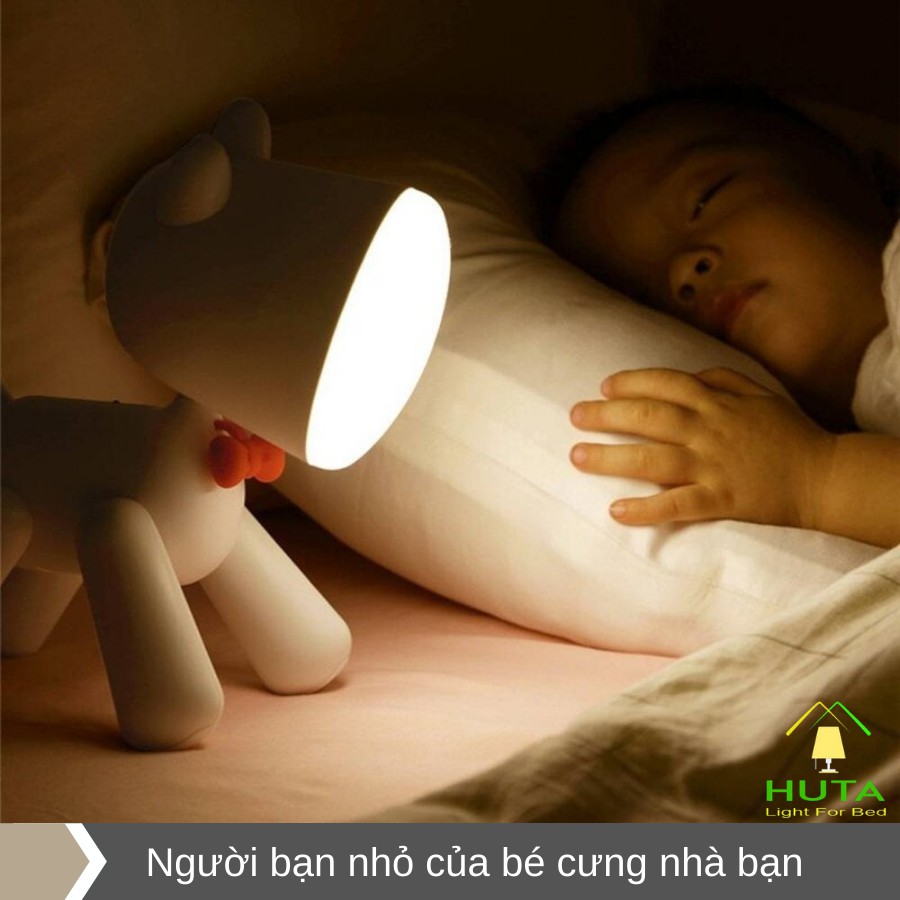 [VIDEO, ẢNH THẬT] Đèn Đọc Sách Để Bàn Cún Cưng, LED, Pin Sạc Tích Điện, Ánh Sáng Vàng, 2 chế độ sáng– TT Shop