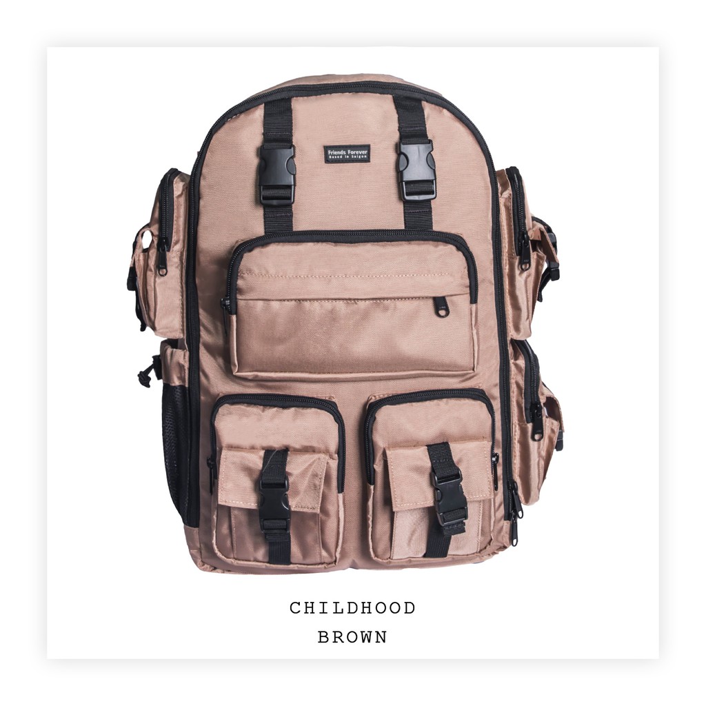 Balo unisex nhiều ngăn tiện dụng chống thấm nước FRIENDS FOREVER Childhood Backpack - Ngăn chống sốc 15.6inch