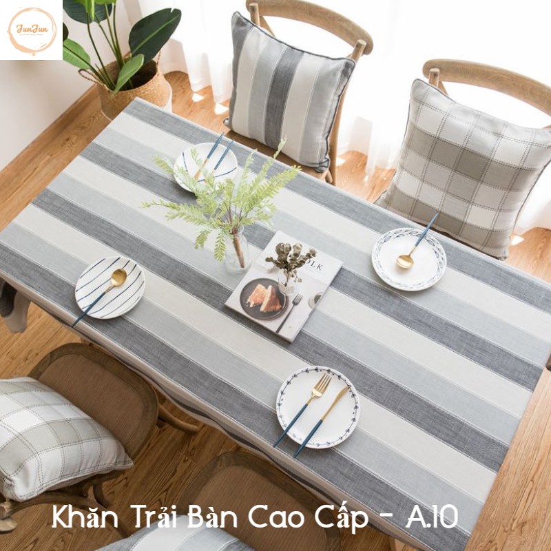 [XẢ] K17_Khăn trải bàn Cao Cấp có tua hình vuông/chữ nhật chất liệu cotton 100% Phong cách Bắc Âu