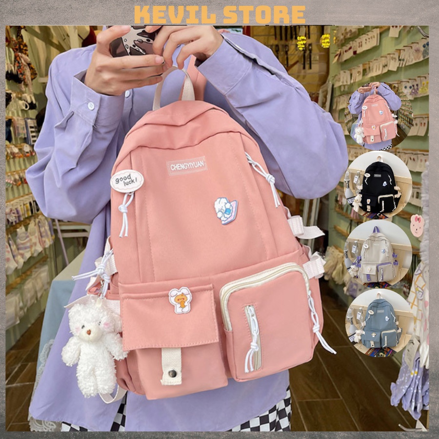 Balo Ulzzang Đi Học Unisex Siêu Cá Tính 𝑻𝒂̣̆𝒏𝒈 𝑺𝒕𝒊𝒄𝒌𝒆𝒓 Dễ Thương Chống Nước BLL15
