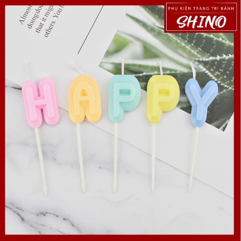 Nến Sinh Nhật Chữ HPBD Pastel Phong Cách Hàn Quốc