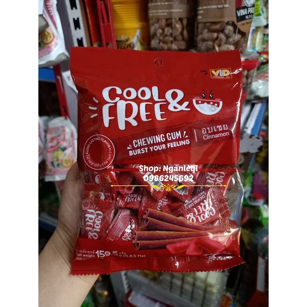 Kẹo Cao Su quế Cool &amp; Free gói 55cái