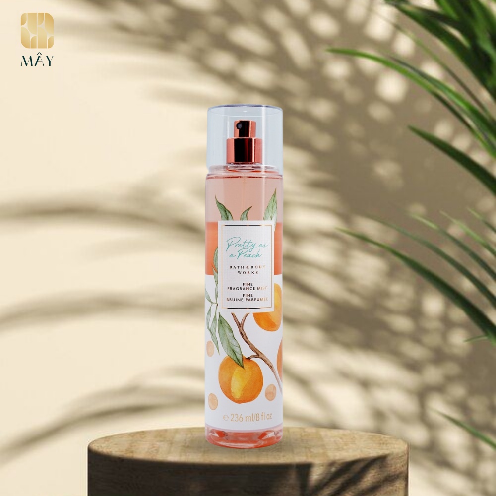 Body mist PRETTY AS A PEACH - xịt khử mùi toàn thân mùi Body Mist Bath And Body Works Mỹ 236ml