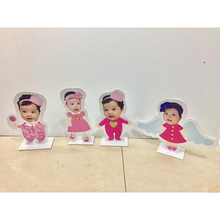 Combo 3 chibi thiết kế bé gái trang trí sinh nhật