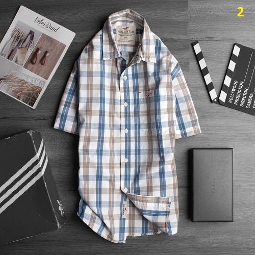 ÁO SƠ MI NAM KẺ SỌC CARO NHỎ TAY NGẮN | BigBuy360 - bigbuy360.vn