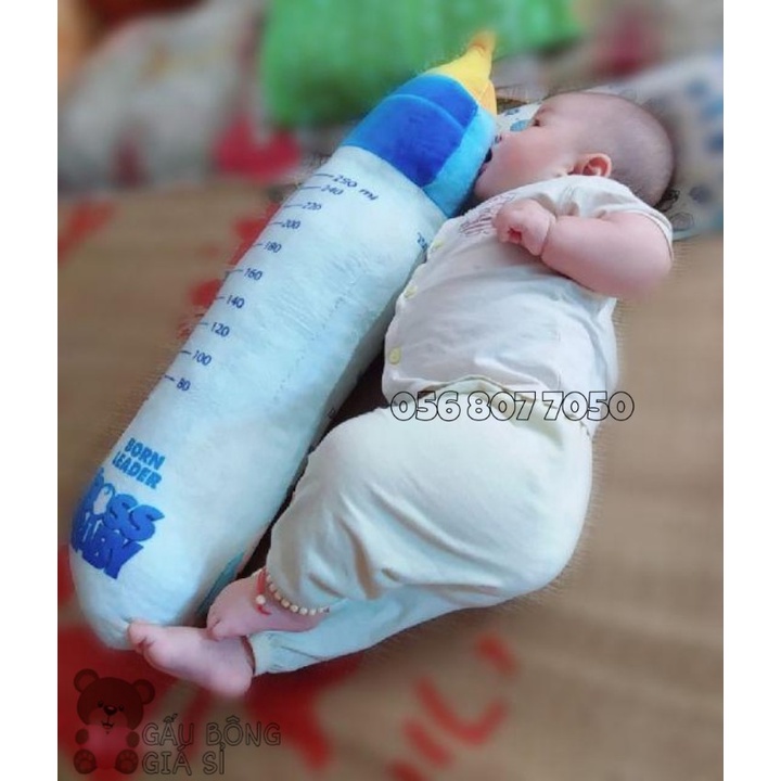 GỐI ÔM LOẠI NHỎ 45CM HÌNH BÌNH SỮA NHÓC TRÙM VIỆT NAM SẢN XUẤT AN TOÀN  PHÙ HỢP CHO EM BÉ