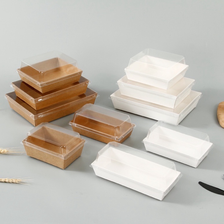 hộp đựng bánh [FREESHIP❤️] 50 hộp giấy đựng sanwich Kraft vuông