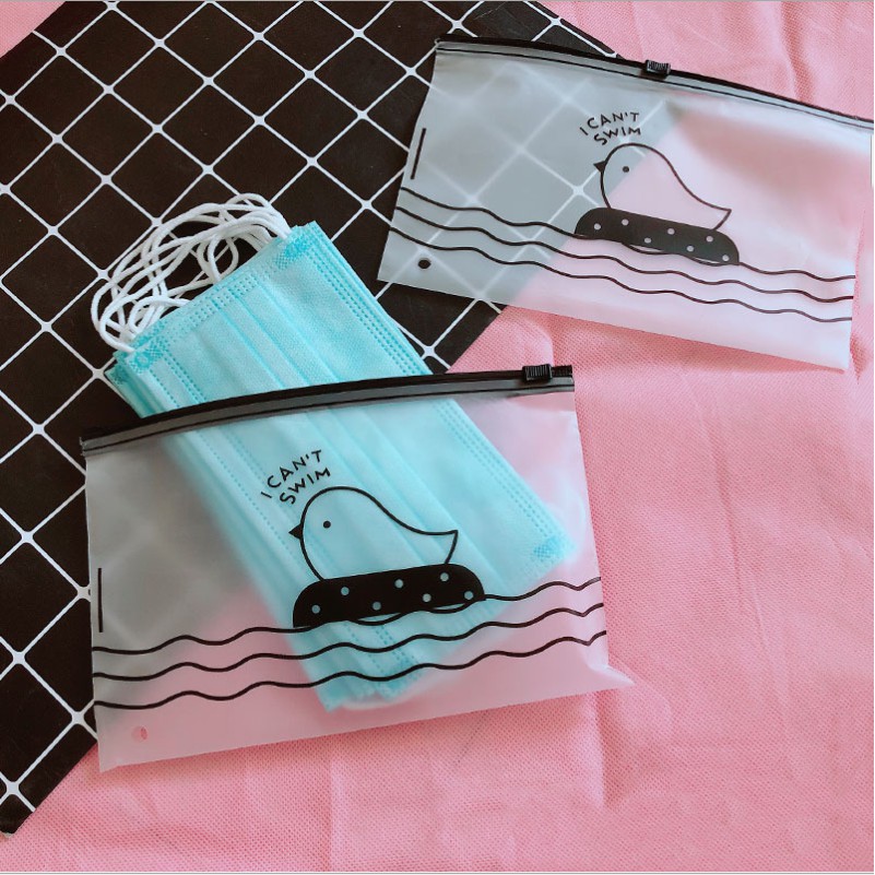 Túi Đựng Bút Trong Suốt In Hình Dễ Thương Đa Năng