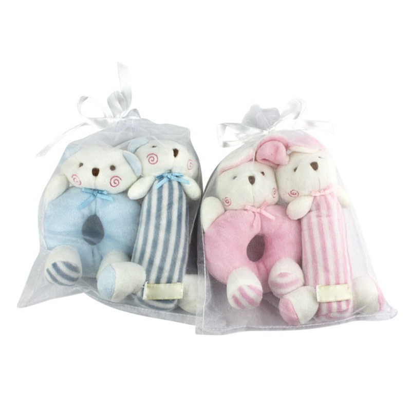 💕Pentagon💕Baby Cute Bunny Bear Circle Hand Ring Stick Rattles Suit