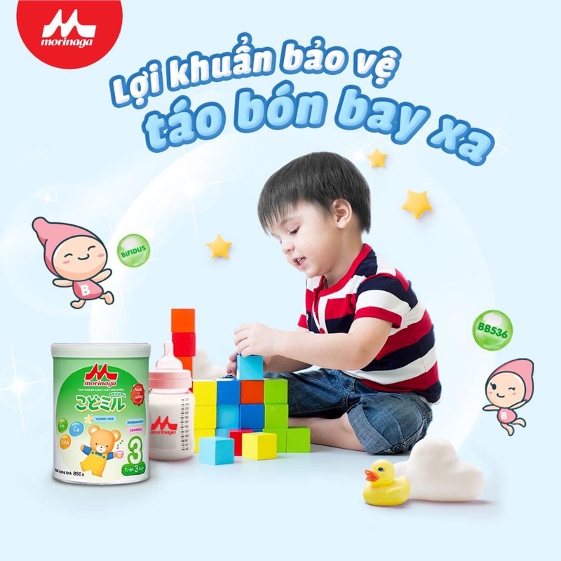 Sữa Morinaga Số 3 - Kodomil cho bé từ 3 tuổi Hương dâu/ vani Kodomil hộp 850g date 1/2023