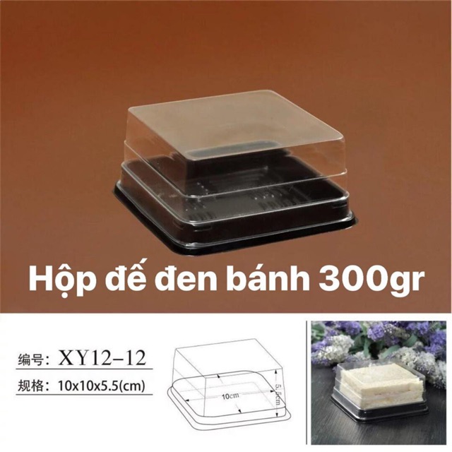 50 cái hộp vuông đáy đen 10cm XY12-12 dùng để đựng bánh các loại hoặc bánh trung thu 300gram