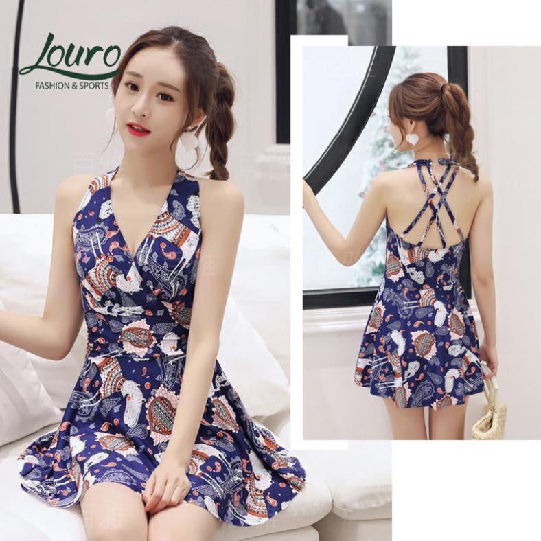 Áo bơi nữ 1 mảnh liền kín đáo Louro, kiểu bikini đi biển họa tiết hoa nhí, phong cách đồ bơi Hàn Quốc - SW07 New12 | BigBuy360 - bigbuy360.vn