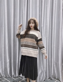 ❤️(HÌNH THẬT + CLIP) áo len thổ cẩm ❤️