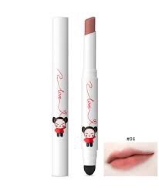 Son Lì 2 Đầu Karadium Pucca Love Edition Smudging Tint Stick #06 Cam Đất