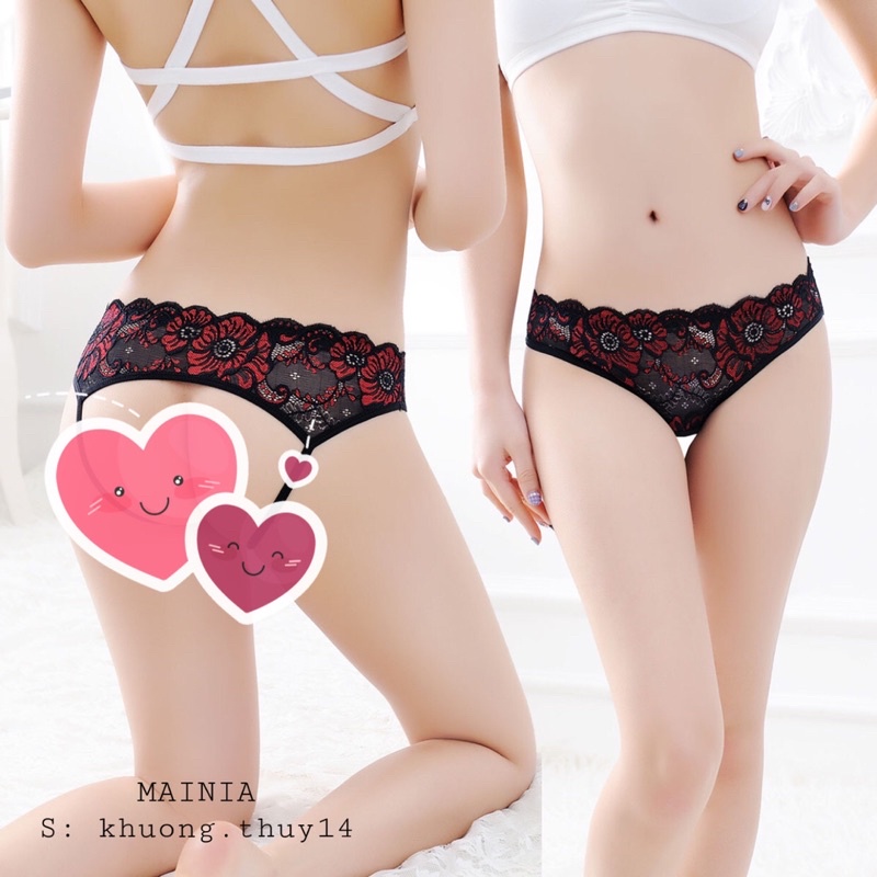 [Hàng Đẹp] Quần Lót Ren Thêu Hoa Lọt Khe Hở Đáy Siêu Đẹp Sexy Quyến Rũ Mainia Shop