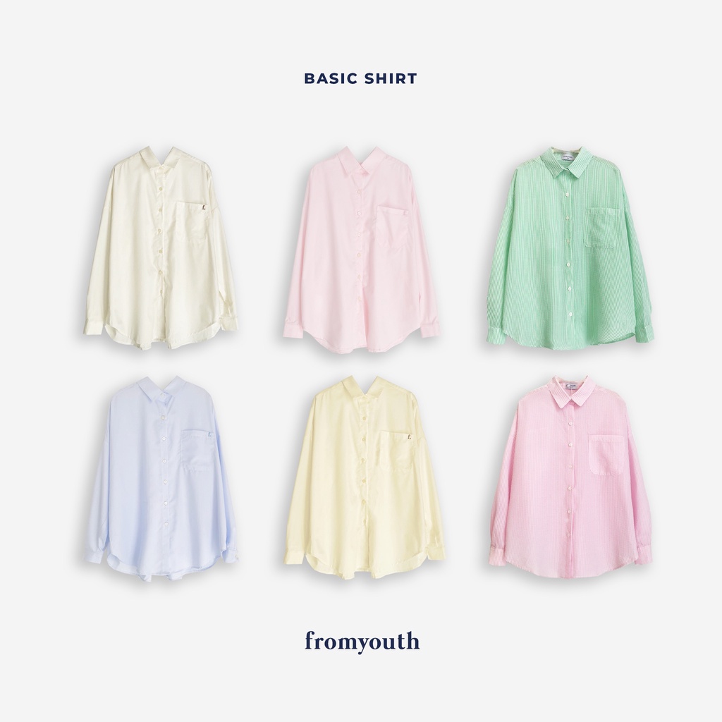 Áo sơ mi vải thô thêu chữ Fromyouth - Basic Shirt
