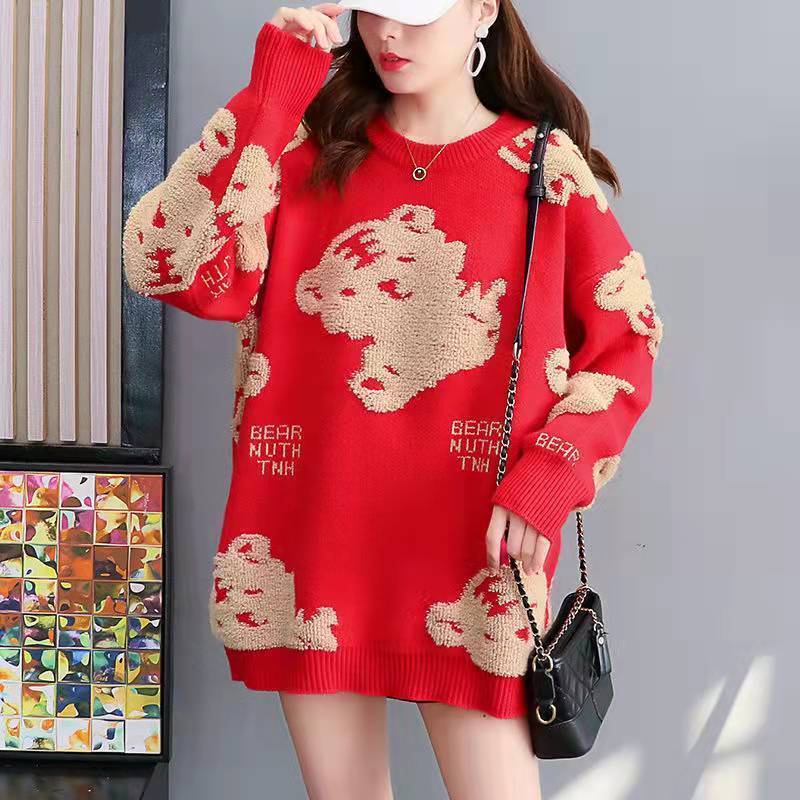 Áo Sweater Dệt Kim Họa Tiết Cung Hoàng Đạo Thời Trang Thu Đông Cho Nữ