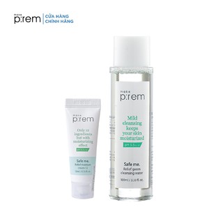 Bộ làm sạch và dưỡng ẩm Make P:rem Safe me