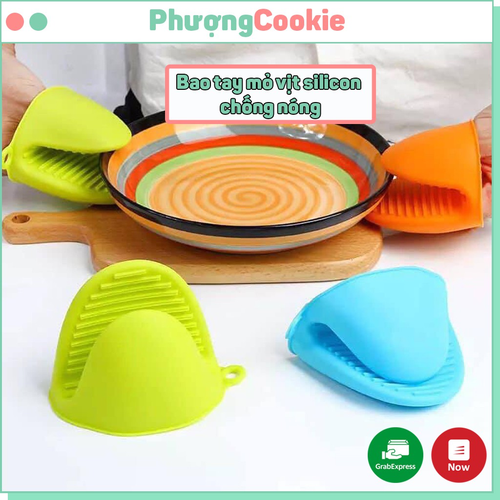 Miếng nhấc nồi silicon chống nóng hình mỏ vịt có móc treo