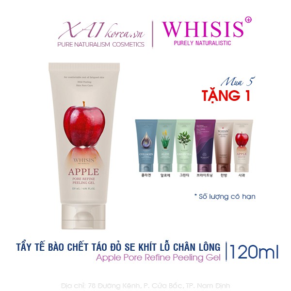 Kem Tẩy Da Chết Táo Đỏ Whisis Hàn Quốc, Tẩy TBC Tốt cho Da Nhạy Cảm 120ml