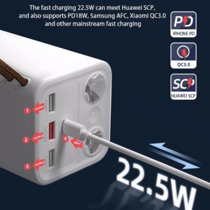 Pin sạc dự phòng YOOBAO H5/L50 dung lượng 50000 mAh, tích hợp đèn pin siêu sáng, hỗ trợ các giao thức sạc nhanh