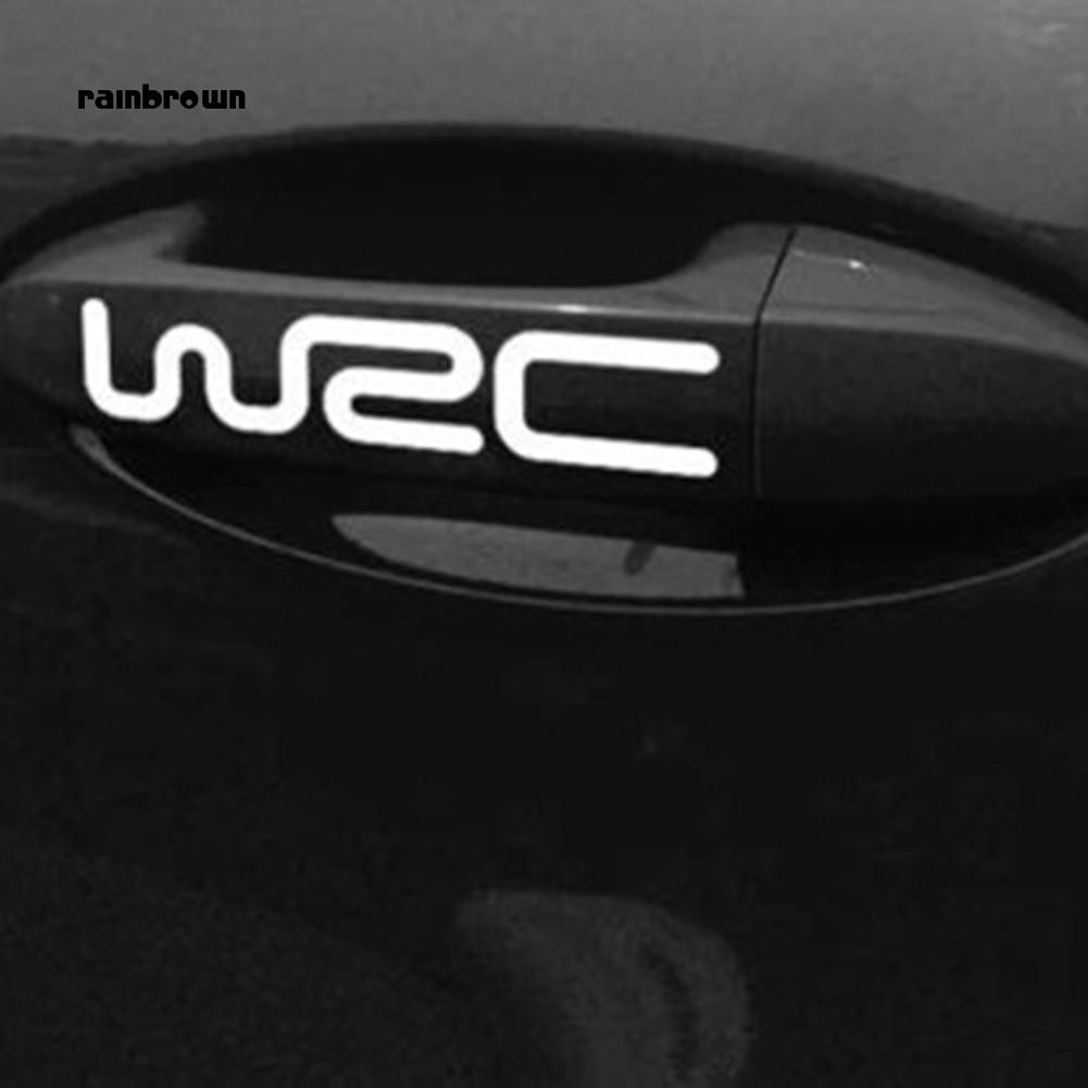 Bộ 4 sticker in chữ WRC độc đáo dán trang trí tay mở cửa xe oto