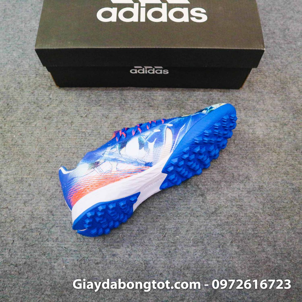 Giày đá banh da mỏng X Ghosted .1 TF Tsubasa xanh dương vạch cam | Ôm chân, trọng lượng nhẹ