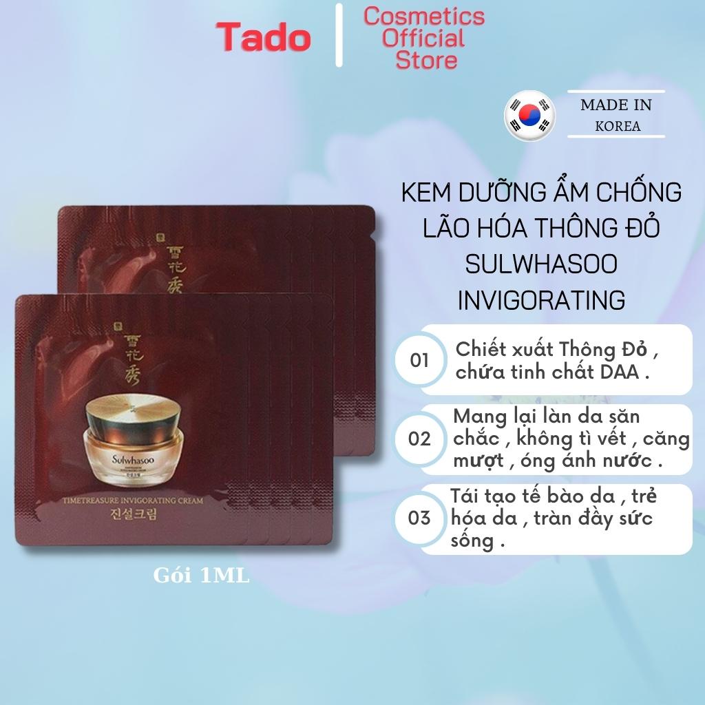 Kem dưỡng ẩm chống lão hoá Sulwhasoo Timetreasure Invigorating Cream thông đỏ gói 1ml-ngừa lão hóa,gấp đôi dưỡng chất