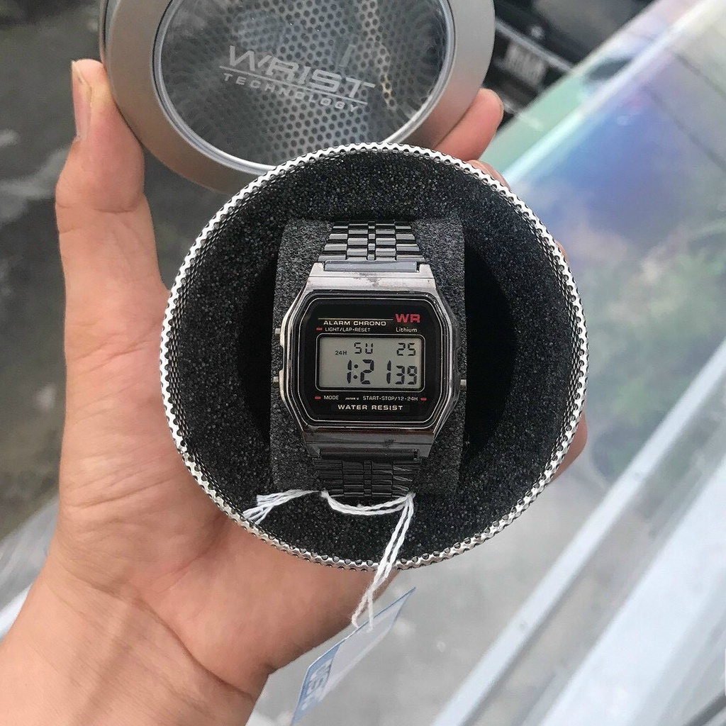 Đồng hồ nam nữ A159 điện tử vỏ full thép không gỉ, đồng hồ đôi OneTime hiện đại, sang trọng