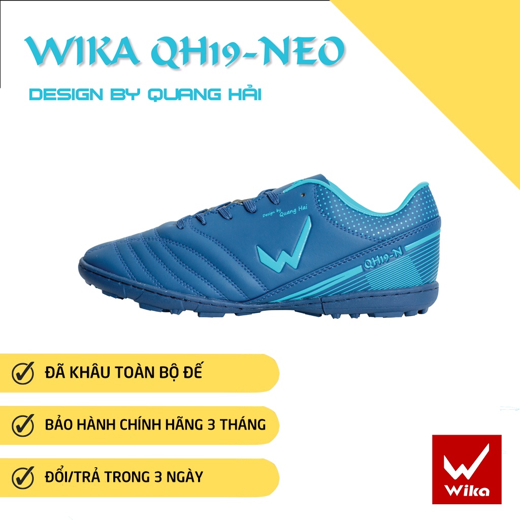 Giày Bóng đá sân cỏ nhân tạo Wika QH19-Neo, Giày đá banh khâu full đế bảo hành 3 tháng