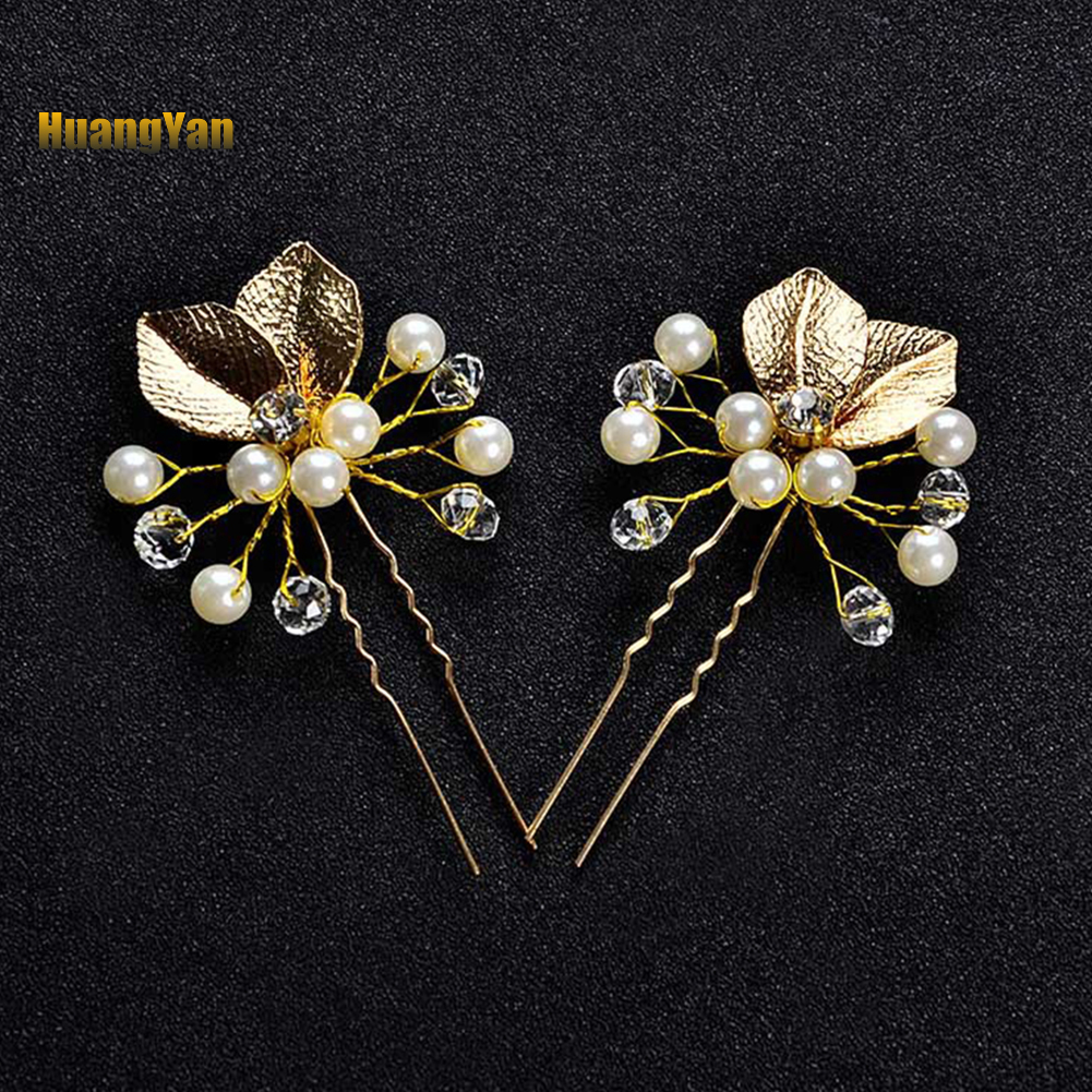 *DJTS* Women Ethnic Wedding Bridal Bridesmaid Decor Leaf Headpiece Hair Stick Hairpin