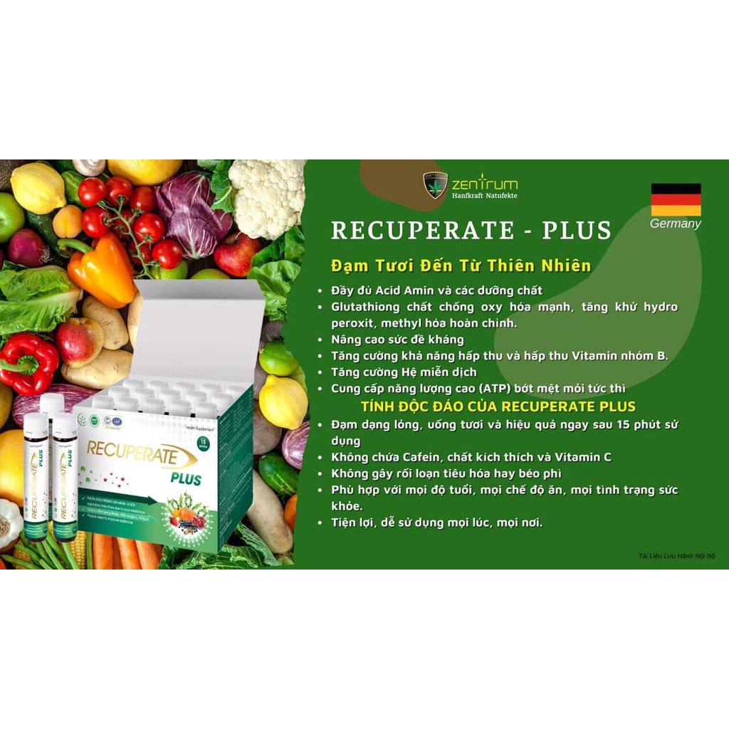 Đạm Tươi Uống RECUPERATE Plus – 15 lọ/250ml